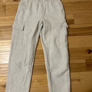 TNA Cozy Fleece Sweatpants in Heather Cloud White